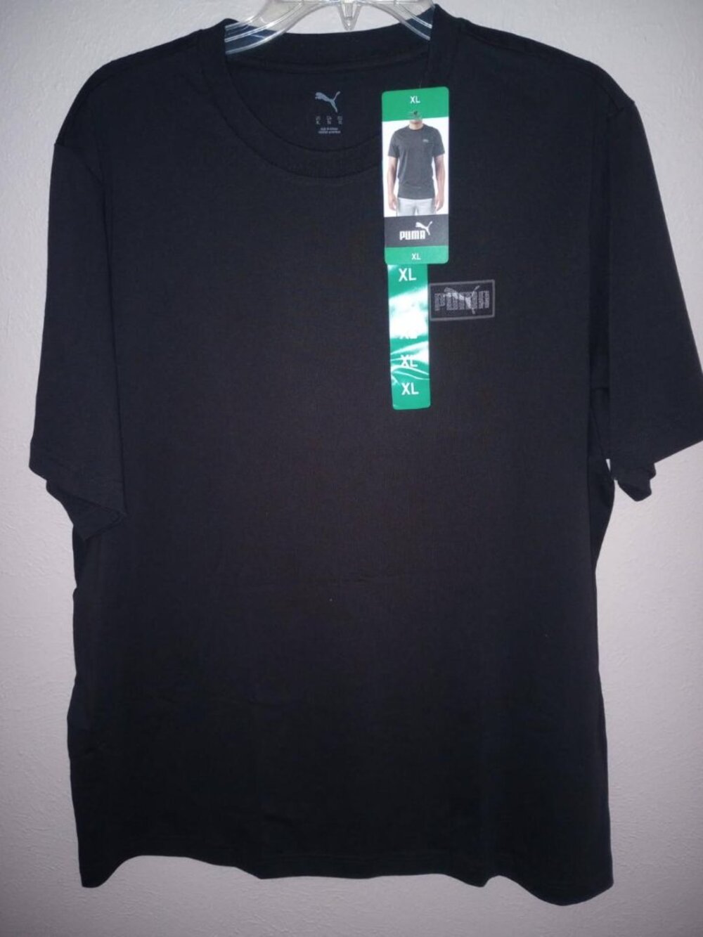 PUMA Men's Size XL Black Short Sleeve Logo Tee T-Shirt NWT - Picture 2 of 5